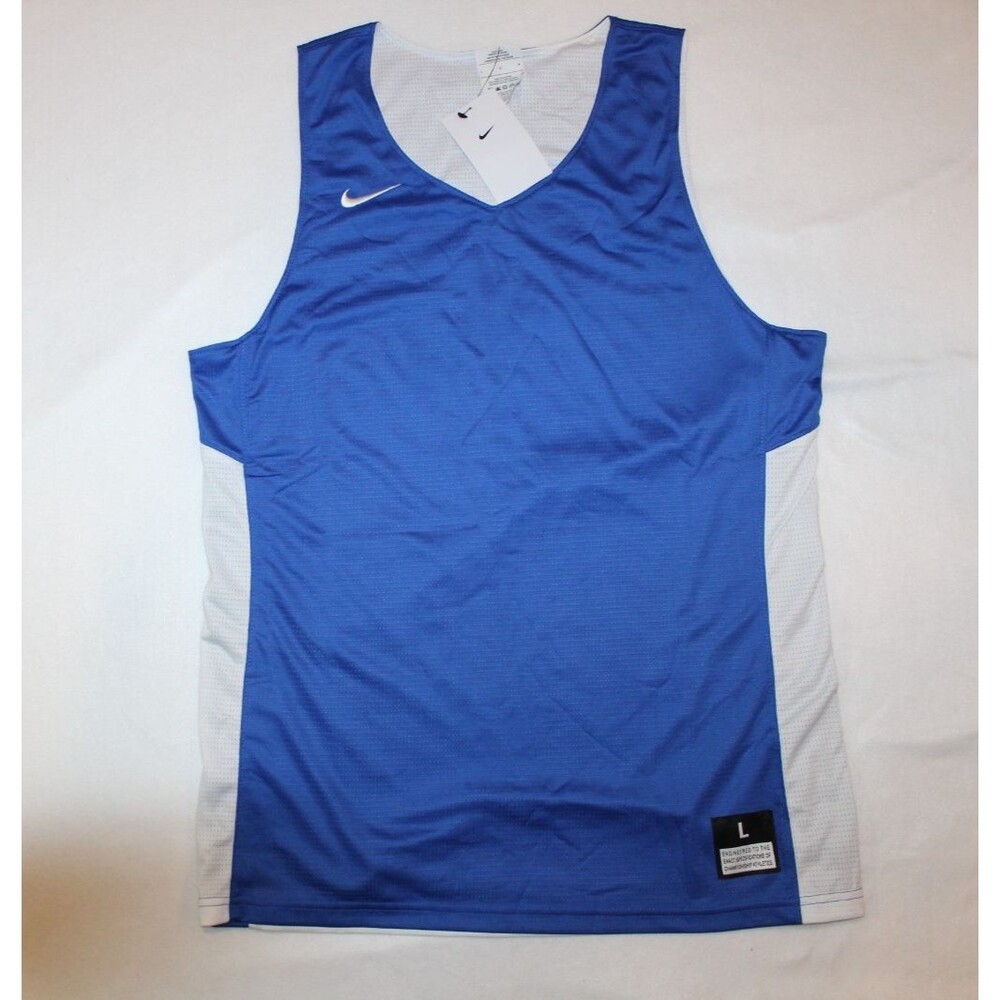 NWT NIKE Men's Logo Reversible Tank Top Royal Blue White L
